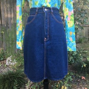 Vintage Gitano High Waisted Jean Skirt